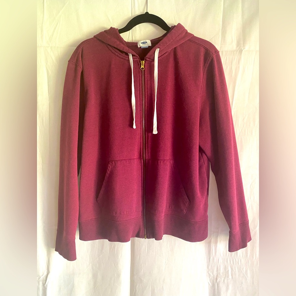 Old Navy zipped hoodie maroon size XL